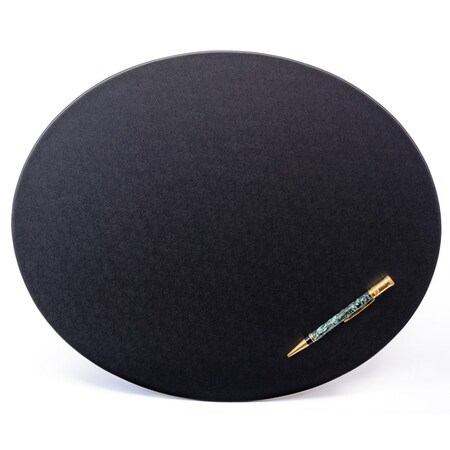 Dacasso Black Leatherette 17" x 14" Oval Conference Pad PR-1314